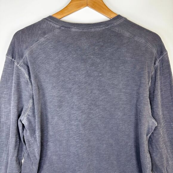 J.Crew Men's Gray Garment Dyed Long Sleeve Henley Shirt Medium Made in USA - Picture 4 of 10